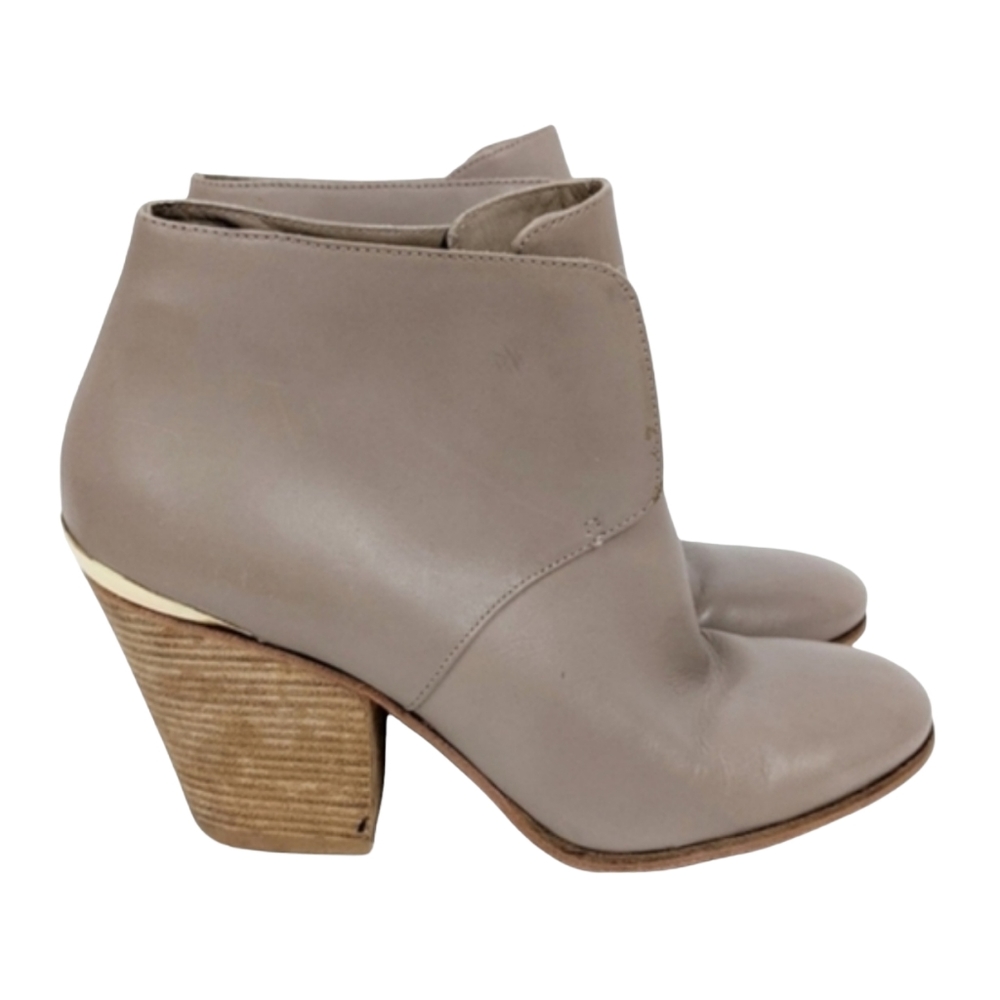 COLE HAAN Hayden Heeled Leather Ankle Boots Bootie Gray Women's  Size 7.5